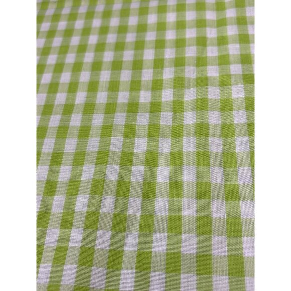 Green White Gingham Cotton Fabric 18" x 34" Sewing Crafts & Quilting - Picture 2 of 11